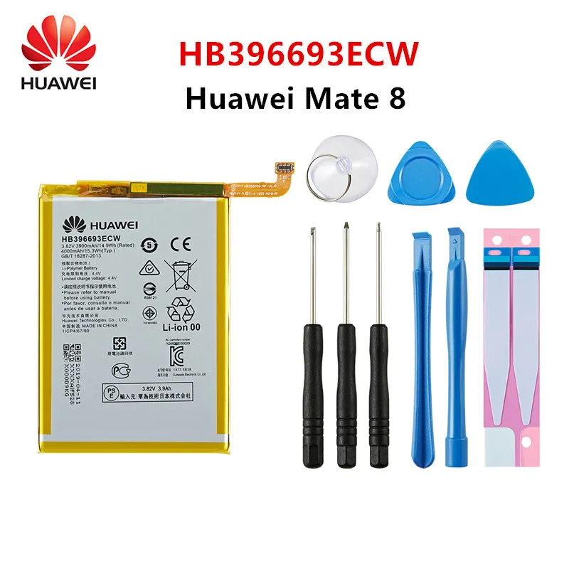 Hua Wei 100% Orginal HB396693ECW 3900mAh Battery For Huawei Mate 8 NXT-AL10 NXT-TL00 NXT-CL00 NXT-DL00 mate8 Batteries +Tools | Мобильные