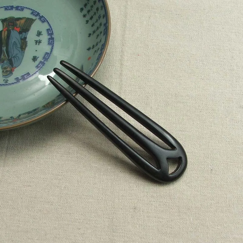 Oaoleer Women Hair Accessories Wood Hand Carved Stick Hair Combs Clips For Women Girls Vintage Elegant Ebony U Shaped Headwear