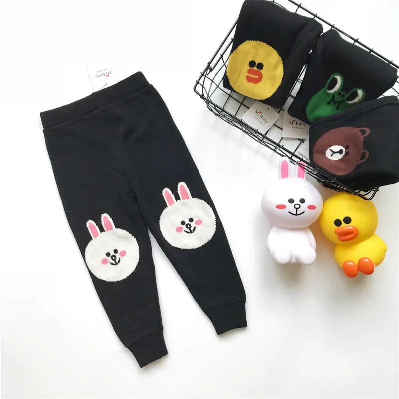 Baby Cotton Knit Yarn Trousers Not Balling up Does Not Fade Cute Cartoon Bear Duck Frog Rabbit Pants
