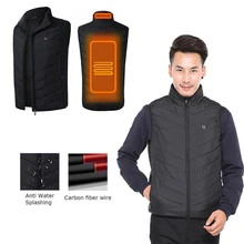 Мужской зимний хлопковый жилет наружный USB Инфракрасный нагревательный жилет Зимняя куртка из углеродного волокна Электрический тепловой жилет