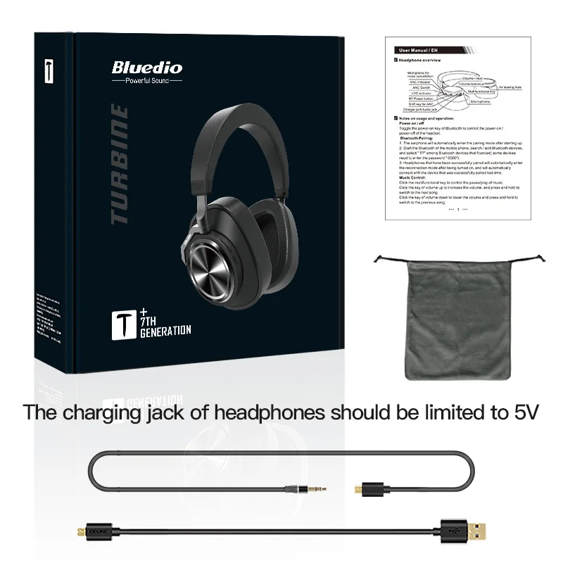 Bluedio T7 plus Bluetooth наушники с шумоподавлением Беспроводная гарнитура ANC спортивные наушники для телефонов с поддержкой sd-карты