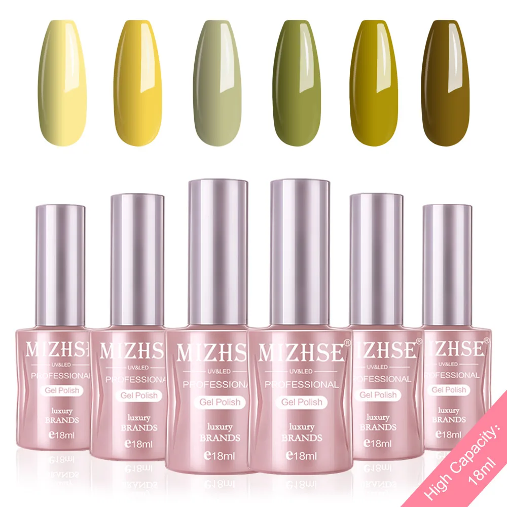 P14 MIZHSE Гель-лак для ногтей Esmalte Permanente Гель-лак набор для маникюра 18 мл Высокая емкость бутылки с подарочной коробкой 6 шт. в комплекте - Цвет: P14