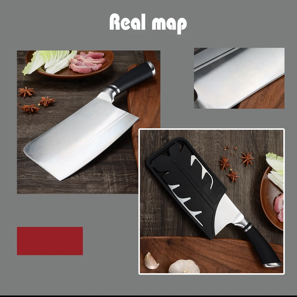 Кухонный нож Sowoll из нержавеющей стали с диагональю 7 дюймов, инструмент для приготовления мяса, рыбы, шеф-повара, китайские кухонные ножи для измельчения и измельчения