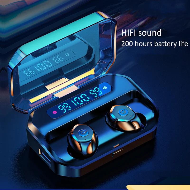 P10 TWS Bluetooth V5.0 настоящие беспроводные зарядные наушники с двойным микрофоном