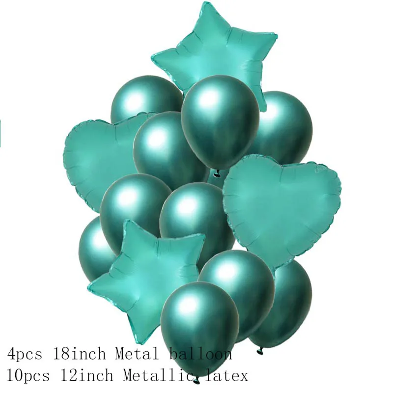 Зеленые металлические шары, набор гелиевых конфетти, балоны с днем рождения, праздничные украшения, Детские шары, надувные воздушные шары - Цвет: green
