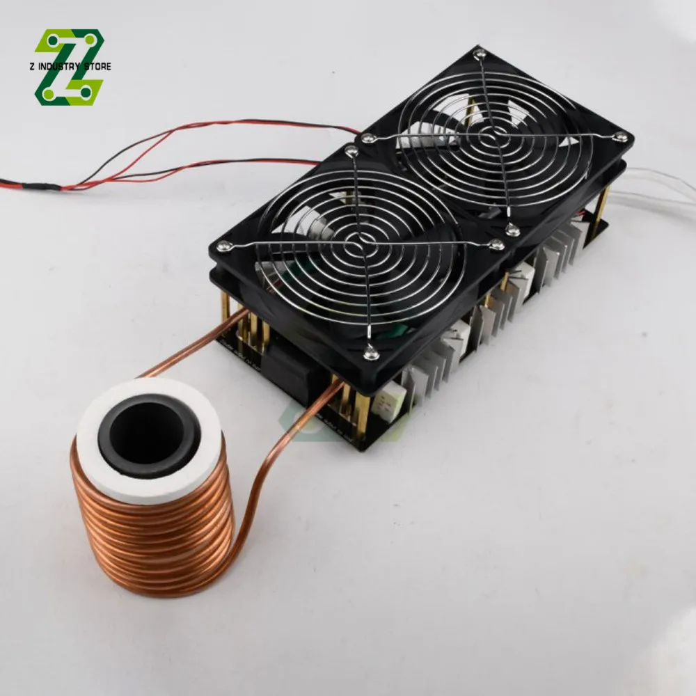 2500W DC12-48V ZVS Induction Heater PCB Board Induction Heating Machine With Coil Dual Fan Power Supply Kit induction heater