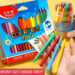 Maped 12/18/24/36 Color Plastic Crayons Child Safe Non-toxic Oil Pastel Not Dirty Triangle Washable Crayons Kid Student Supplies