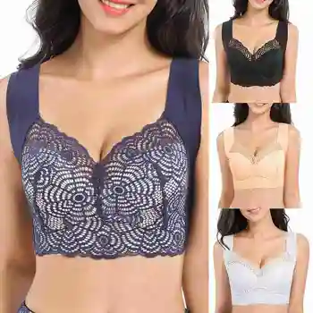 

Lace Plus Size Bra Fat Mm200 Catties No Steel Ring Vest Type Sports Sleep Gathering Plus Size Bra
