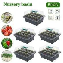 

5pcs Nursery Pot 12/24 Cells Seedling Trays Seed Grow Planter Box Greenhouse Seeding Garden Seed Pot Tray Plant Seedling Tray