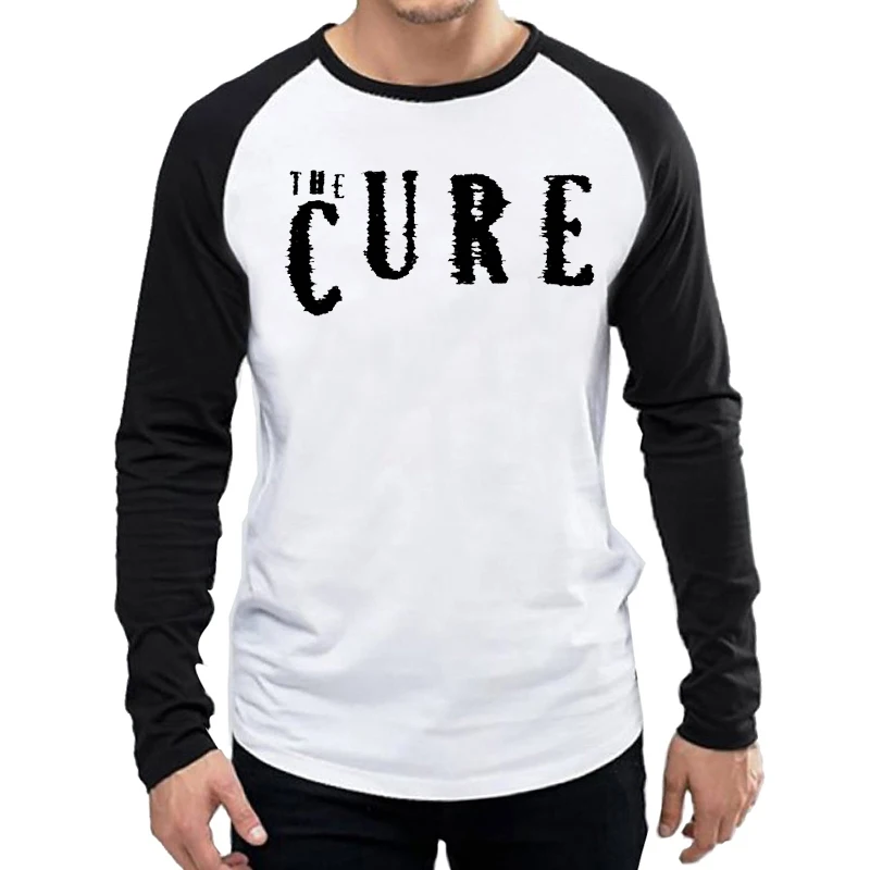 The Cure T-Shirt Long Sleeve Male Band The Cure Logo T Shirt Tops Tees tshirt White Color Full Sleeve The Cure T-shirt - Цвет: 6