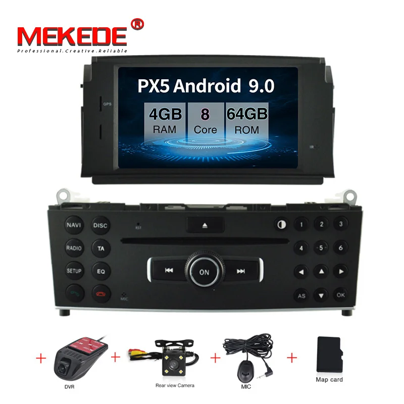 PX5 camera DVR MEKEDE PX5 4+ 64G android 9,0 Автомобильная dvd-навигационная система плеер для Benz C200 C180 W204 2007-2010 автомобильный радиоприемник Мультимедиа Стерео 8 ядер - Цвет: PX5 camera DVR