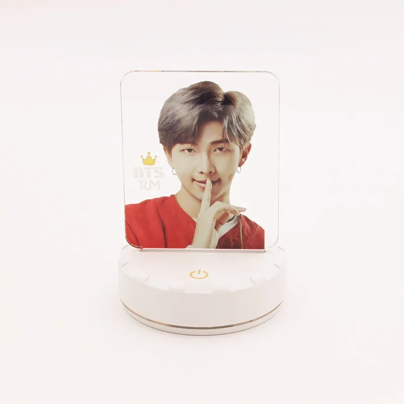 KPOP bangtan светодиодный настольный светильник для мальчиков из пластика и акрила, ночник, акриловый светильник для фотографий - Цвет: 6