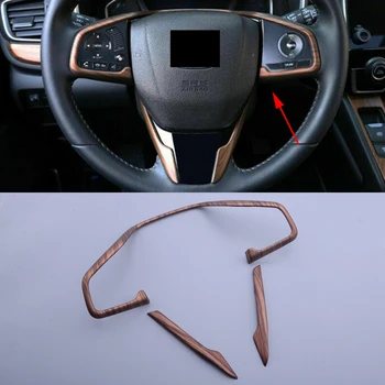 

1Set Peach Wood Grain Style Steering Wheel Decor Cover Trim Moulding Fit For Honda CR-V CRV 2017 2018 2019 2020
