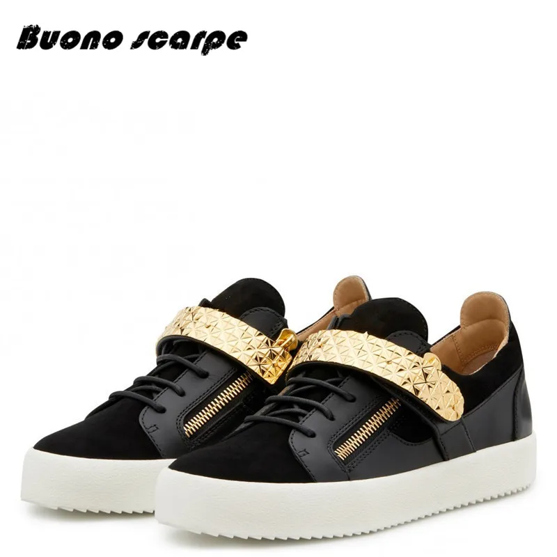 Buonoscarpe/Коллекция 2019 года кожаные дизайнерские кроссовки с заклепками и