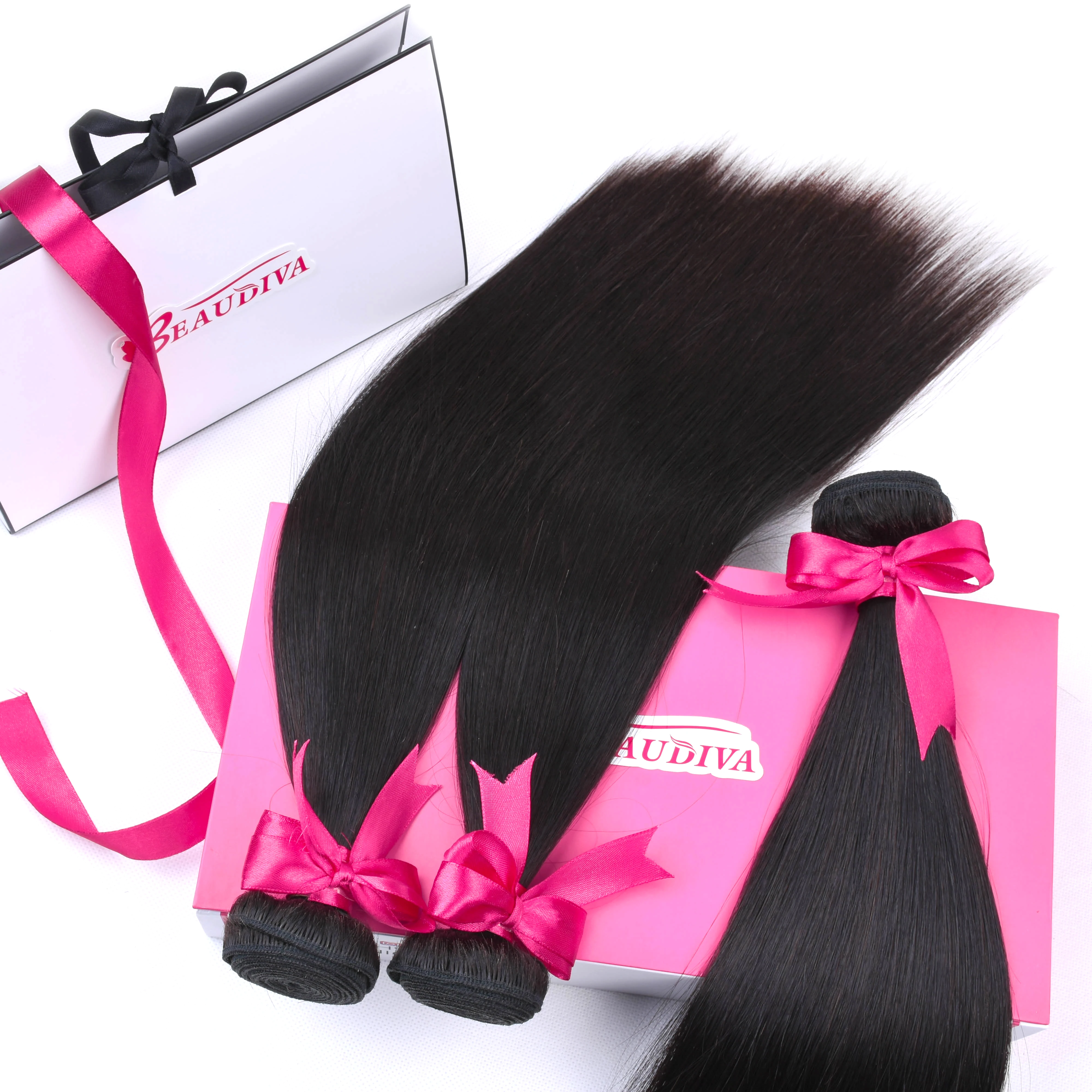 BEAUDIVA Pre-Colored Human Hair Weave Peruvian Straight Hair Medium Brown 4# Color 10-24inch Hair Bundles 3pcs/lot Peruvian Hair