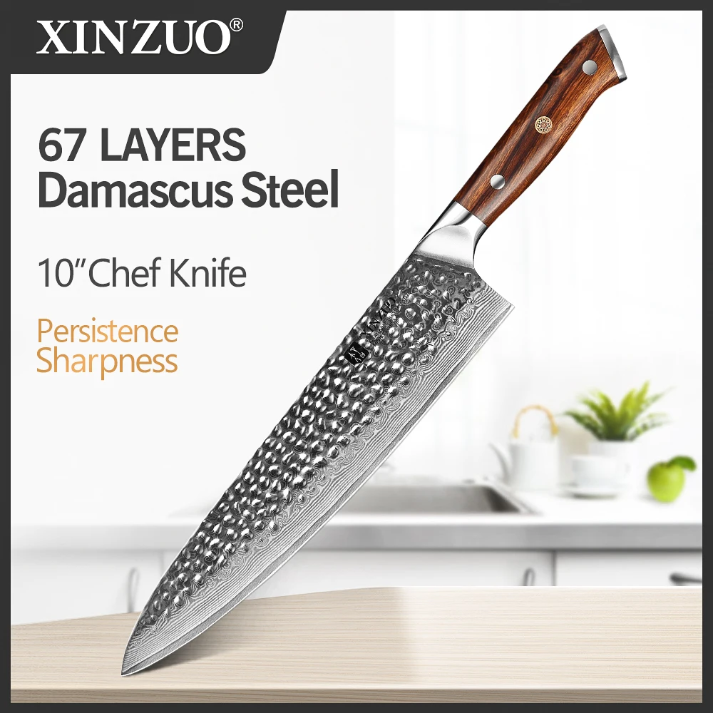 XINZUO 10'' Inch Chef Knife Japanese Style VG10 67 Layers Damascus  Stainless Steel New Design Chef kitchen Knives Ebony Handle - AliExpress