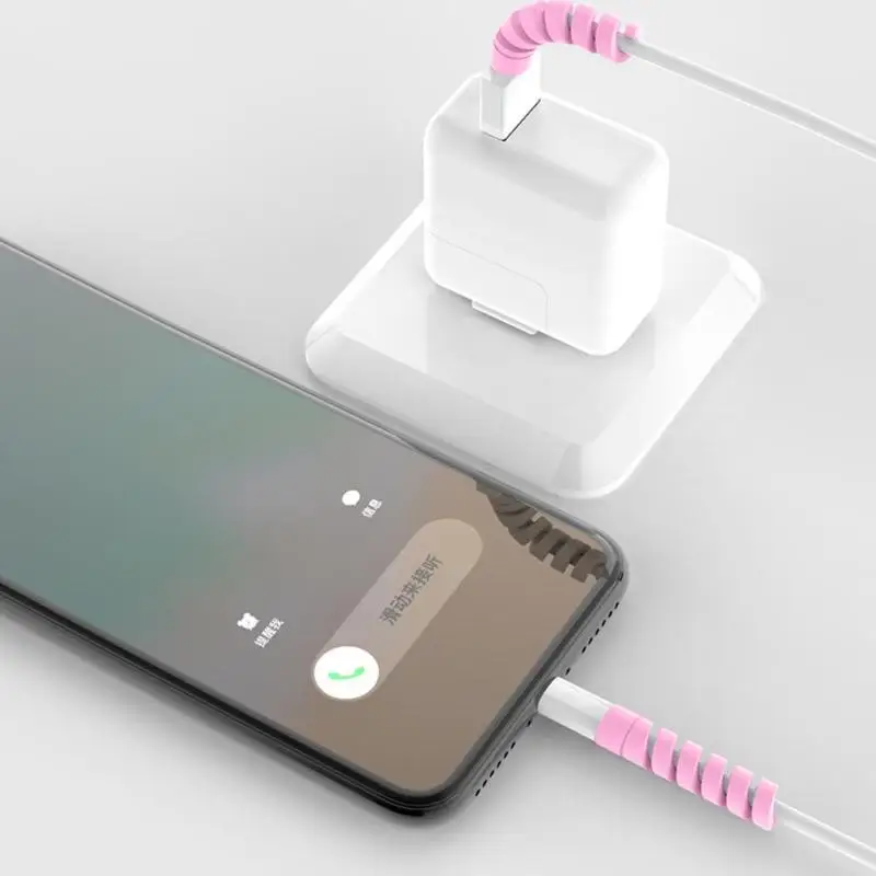 4 шт спиральный usb-кабель для передачи данных защитные чехлы силиконовые чехлы для зарядки