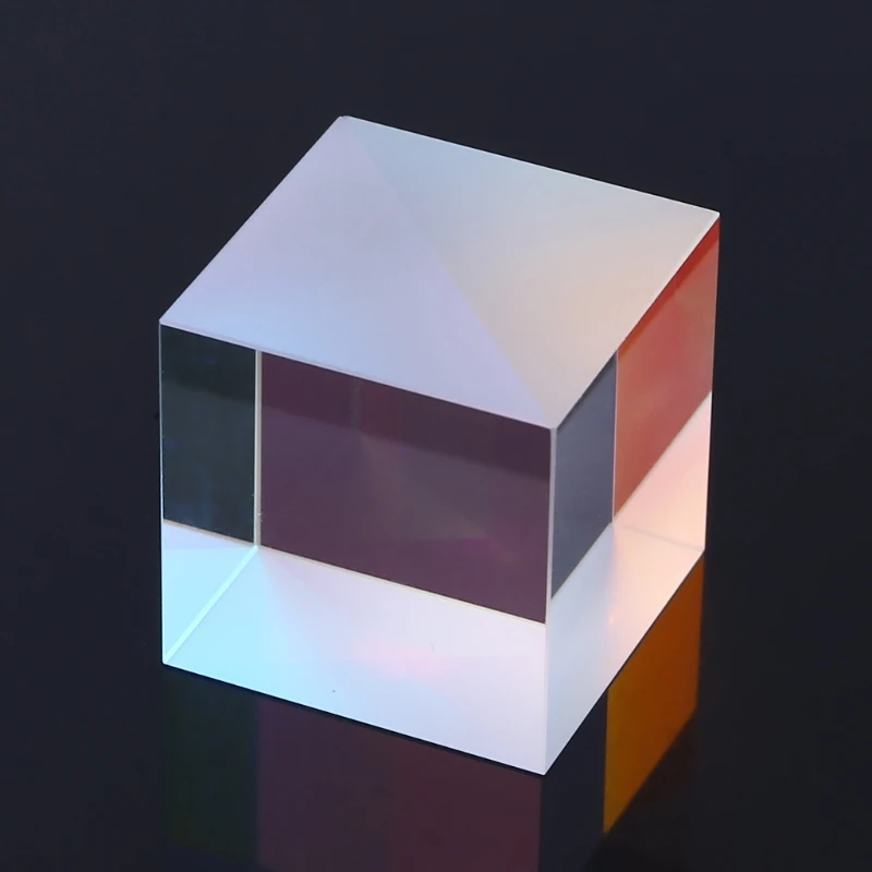 Красочные комбайнер Splitter кросс Двуцветные куб RGB Призма оптический Стекло в