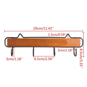 

New Modern Rack Hooks Retro Style Wooden Wall-mounted Shelving Hook Storage Rack Home Decorative Hook Key Hook Coat Rack
