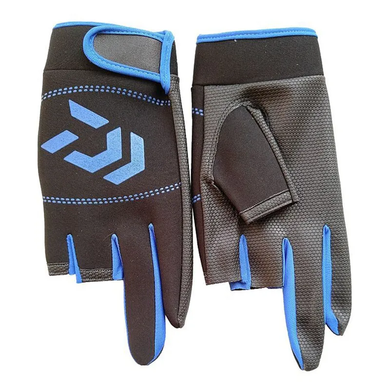 Мужские перчатки для рыбалки на открытом воздухе, Нескользящие защитные перчатки для рыбалки, спортивные перчатки с тремя пальцами
