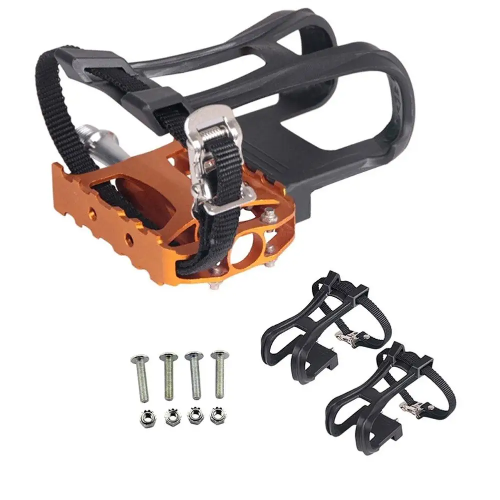 

Outdoor Cycling Mountain Road Bike Bicycle Pedal Toe Clips with Straps Screws