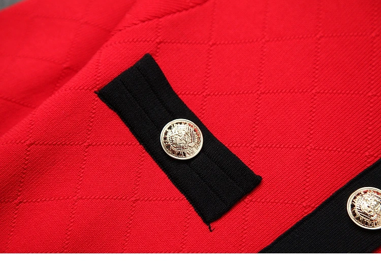 Женское платье средней длины, новинка, Хепберн, стильное, зимнее, ТРАПЕЦИЕВИДНОЕ, вязаное платье, женское, длинный рукав, металлические пуговицы, водолазка, вечерние платья