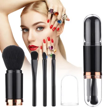 

2019 Hot Wholesale 4 In 1 Makeup Brush Set Synthetic Foundation Lip Blending Eye Shadows Makeup Tools M3