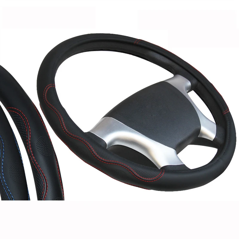 Steering Wheel Cover Car Truck PU Leather Embossed For Auto 36 38 40 42 45 47 50CM 7 Sizes