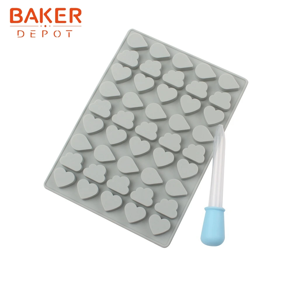 BAKER DEPOT конфеты Мармеладные формы силиконовые формы для конфет шоколадный кубик льда Мини Сердце облако инструмент для украшения торта с капельницей