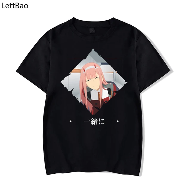 Мужская футболка с короткими рукавами Zero Two от Darling In The Franxx Issho Ni 100% хлопок высокое