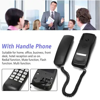 

With Handle Home Phone Landline Wall Mount Business Front Desk Wired Desktops