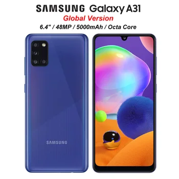 Перейти на Алиэкспресс и купить Глобальная версия Samsung Galaxy A31 A315G/DS мобильный телефон 6 ГБ ОЗУ 128 ГБ ROM Octa Core 6,4 дюйм1080x2400 5000 мА/ч, 4 камеры NFC Android 10