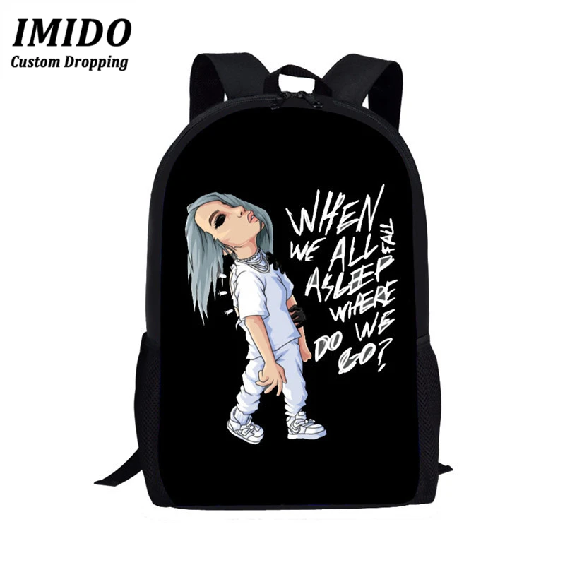 Имидо Billie Eilish 3 шт./компл. Рюкзак Back To School детская книга мешок для маленькой девочки распылитель ранцевого типа для подростков Mochila Escolar - Цвет: 7006C