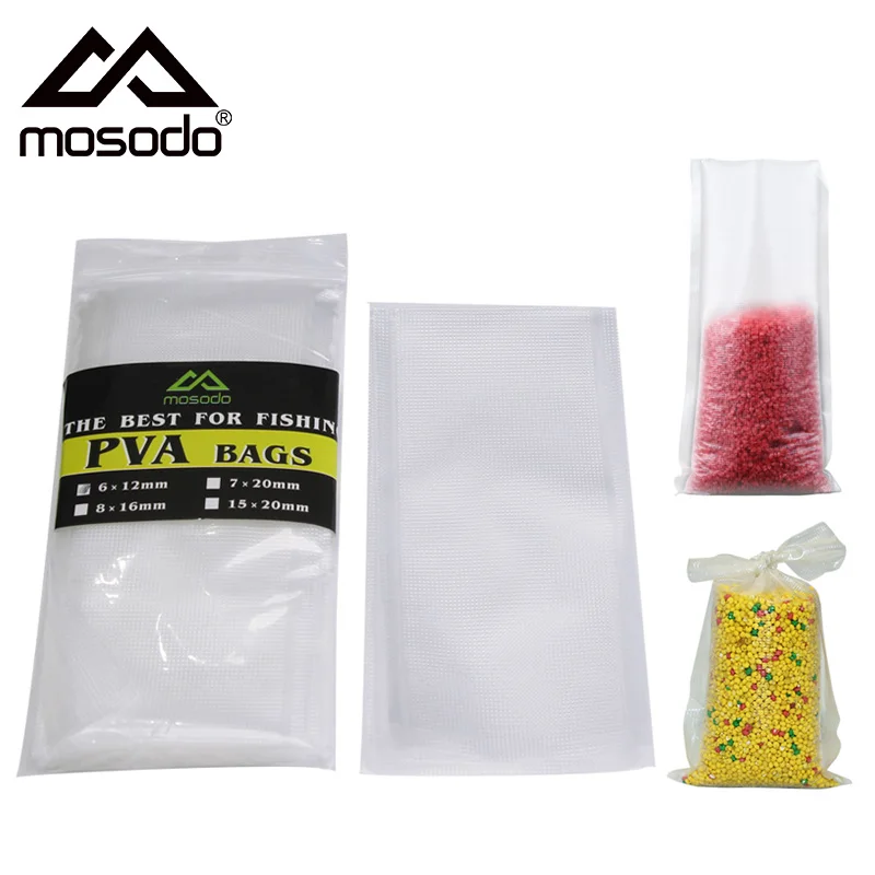 Mosodo 50pcs/lot Water Soluble Fishing PVA Bag Dissolving Coarse Boilie  Bait Bag Carp Fishing Tackle Tools Accessories 4 Sizes