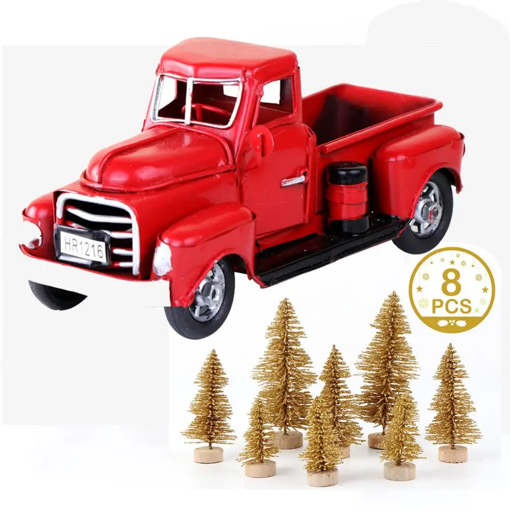 metal truck with christmas tree