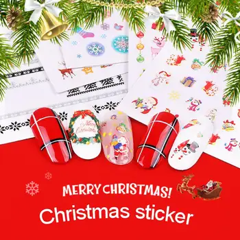 

1pcs Christmas Nail Stickers Decals Snow Flakes Xmas Wraps Snowman Winter Nail Art Decorations Manicure Tools Sliders