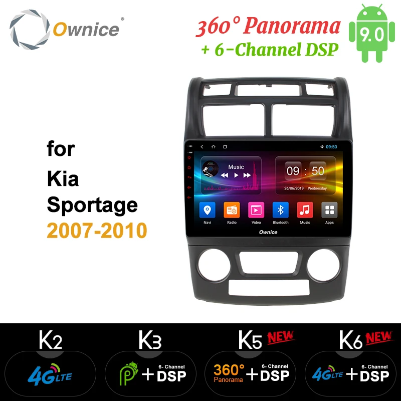 Ownice Восьмиядерный 64G rom Android 9 автомобильный dvd gps радио плеер 360 панорама DSP DVR 4G LTE SPDIF для KIA Sportage 2007 2008-2010
