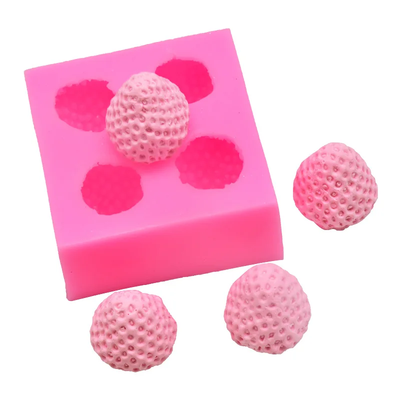 4 Holes Mini Strawberry Silicone Chocolate Mold Cake Decorating Tools