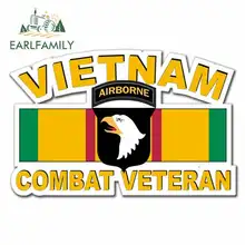 EARLFAMILY 13cm x 8.7cm for Vietnam 101st Airborne Combat Veteran Car Stickers Vinyl JDM Bumper Trunk Truck Graphics Accessories