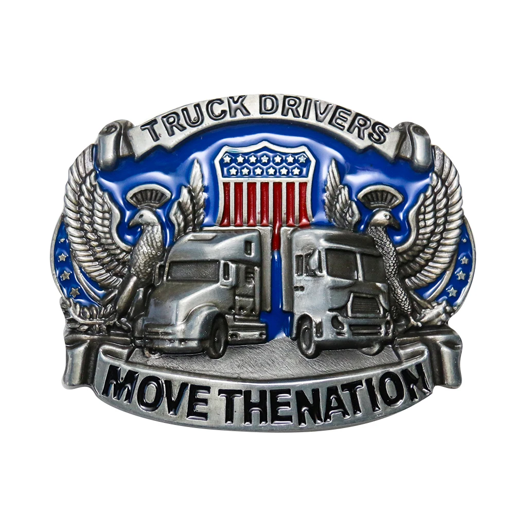 BeltBuckleforWomenMenTruckDriversBuckleExquisiteEmbossedBelt
