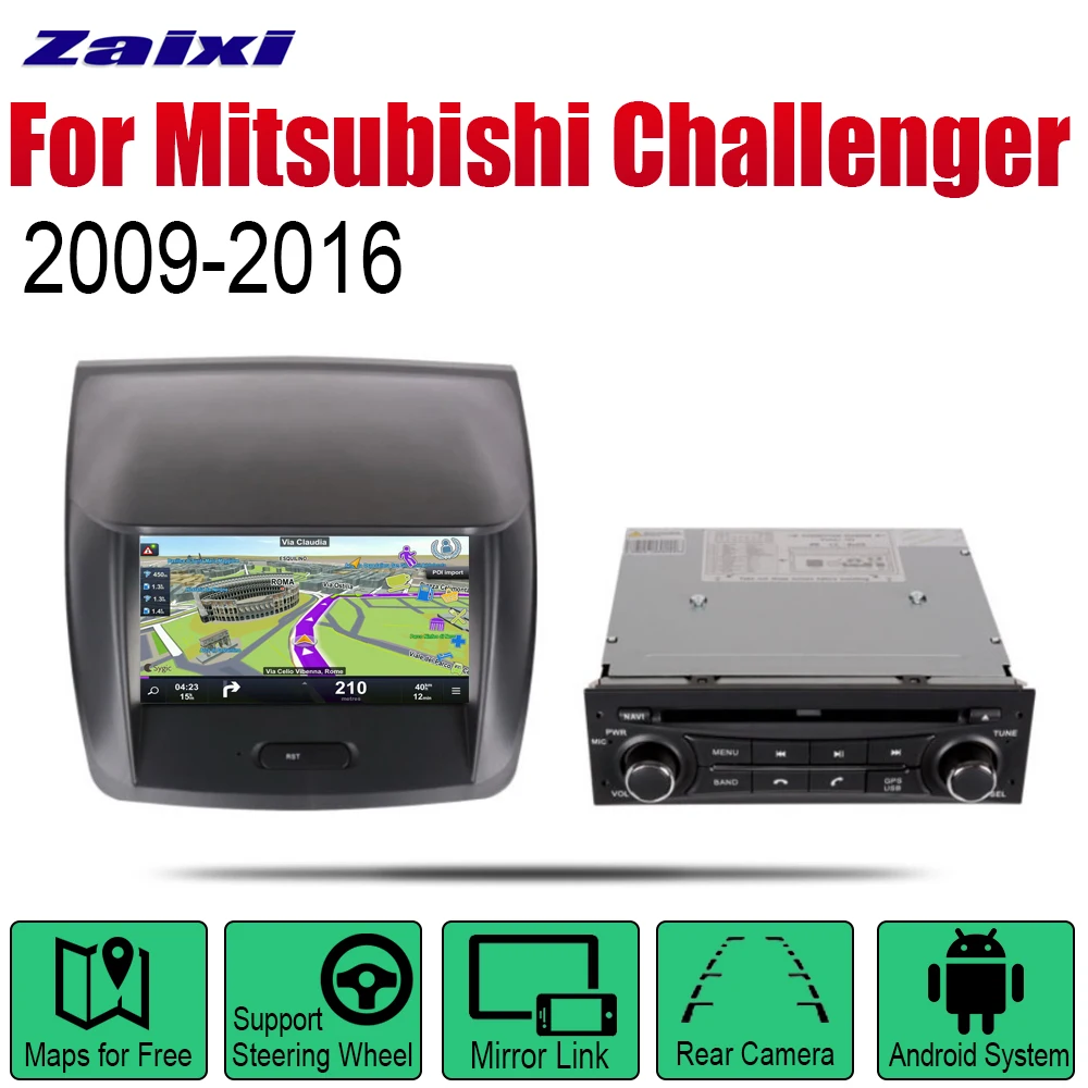 Автомобильный DVD GPS навигатор ZaiXi Android для Mitsubishi Challenger Nativa 2009 ~ 2016 проигрыватель