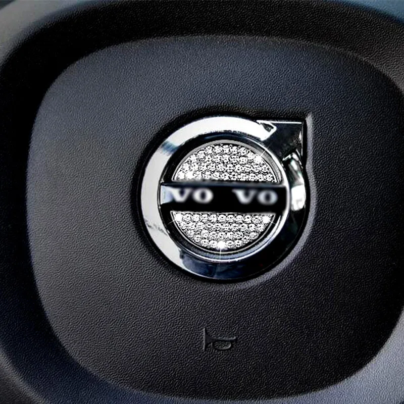 Побрякушки на руль логотип АЛМАЗНОЕ КОЛЬЦО покрытие наклейка для Volvo S90 XC60 90