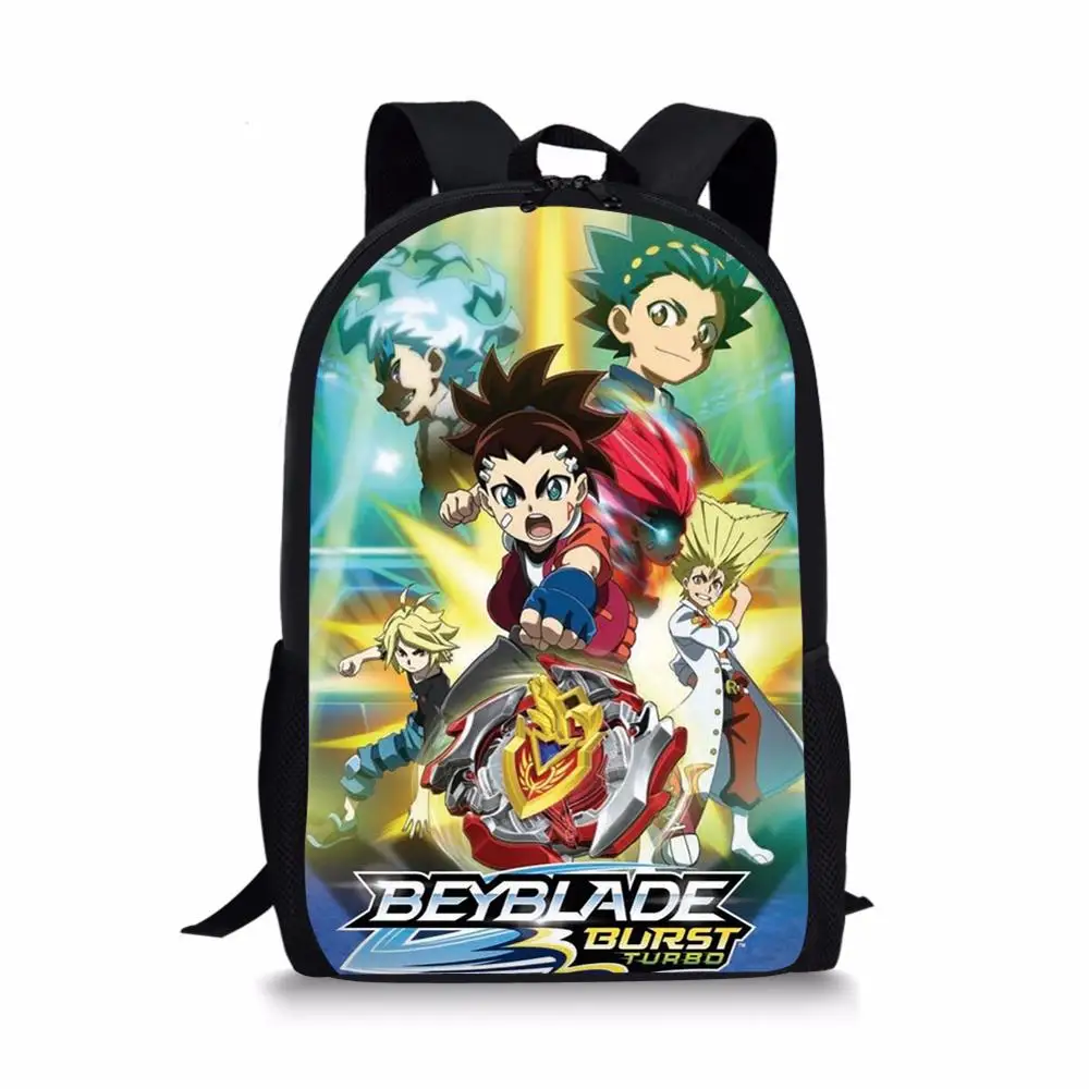 Mochila con estampado de Beyblade Burst Game para adolescentes, morral escolar con estampado 3D de Anime para estudiantes y adolescentes