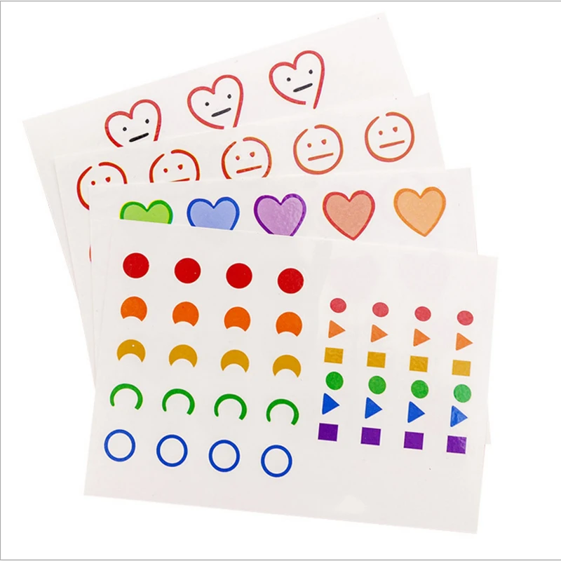 

40packs/lot Creative Mini Funny And Cool Cartoon Face Smiley Tattoo Merry Christmas Stickers For Party Stickers For The Diary