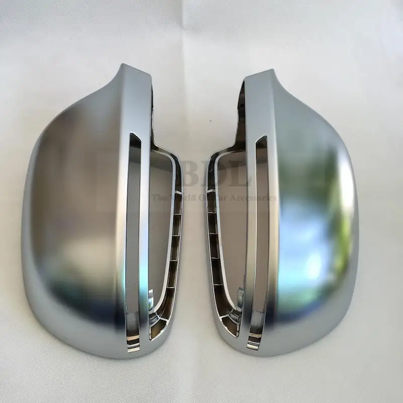 Matte Chrome Mirror Cover Rearview Side Mirror Cap S Line Lane Change For Audi A4 B8 A5 8T A6 C6 Q3 A3 8P