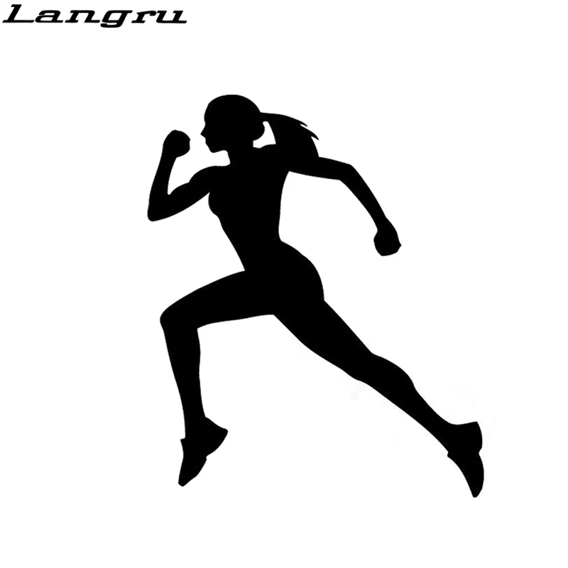 Langru 11 5 см * 13 6 модные бегущие спортивные фитнес силуэт виниловые автомобильные