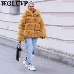 Manteau de fourrure de torche naturelle chaude, manteau de mode européenne et américaine, vraie veste en fourrure, chapeau avec capuche, vente au détail en gros