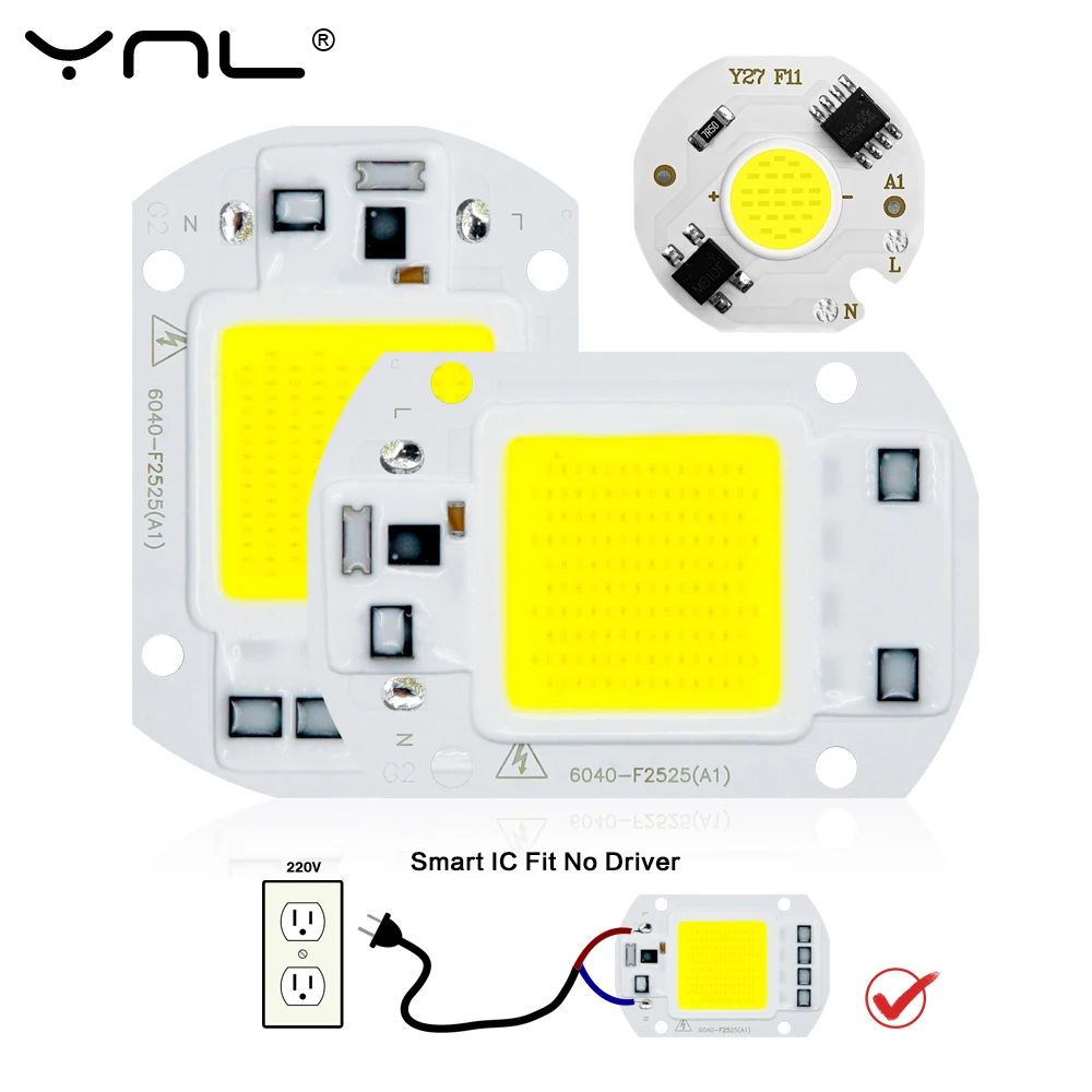 

LED Lamp COB Chip Smart IC No Need Driver 220V Chip LED Light Bulb 3W 5W 7W 9W 10W 20W 30W 50W Spotlight Floodlight DIY Lighting
