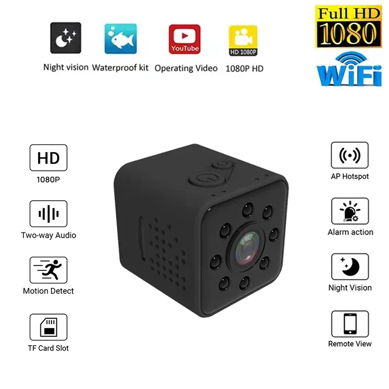 Беспроводная мини-камера HD 1080P SQ23 с Wi-Fi видеокамера ночного видения датчиком