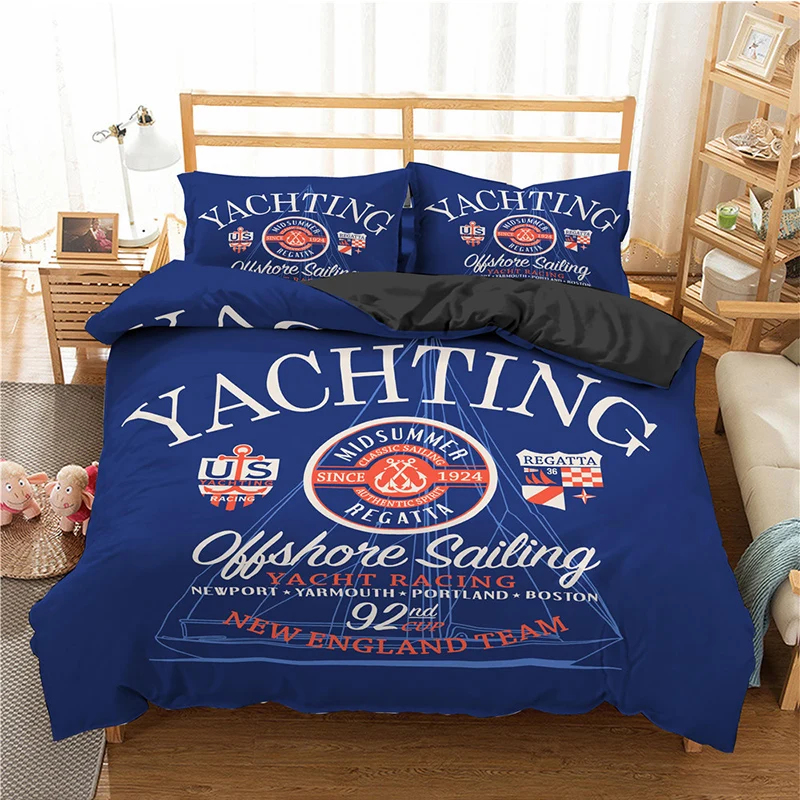 

Pirate Ship Print Bedding Set Duvet Cover For Children Bedroom Home Textile Quilt Cover Pillowcase Bed Sets